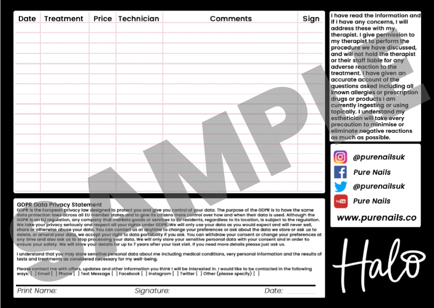 Halo Client Record Cards - 50 pack - Image 2