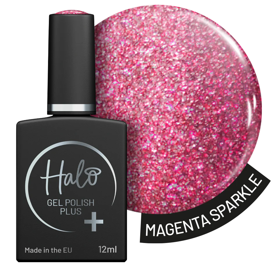 Halo Gel Polish Plus 12ml Magenta Sparkle