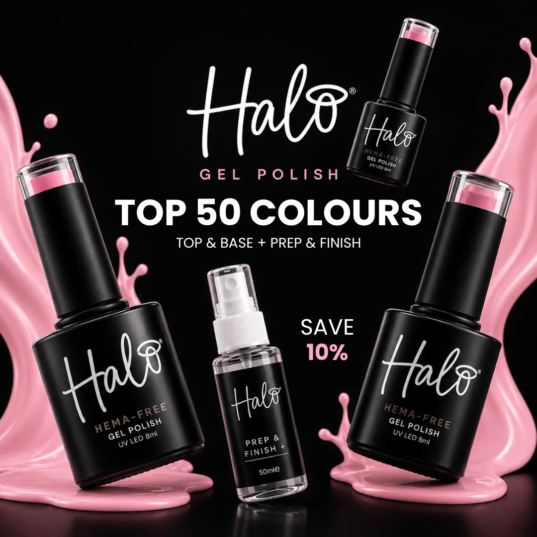 Halo Gel Polish - Top 50 Colours, Top & Base and Prep & Finish 50ml