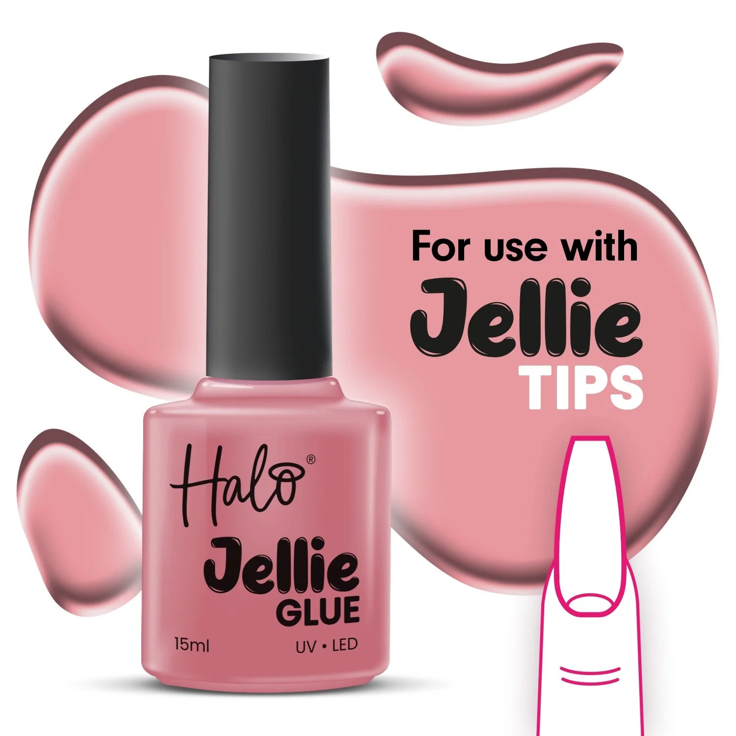 Halo Jellie Brush On Glue UV/LED 15ml - Image 2
