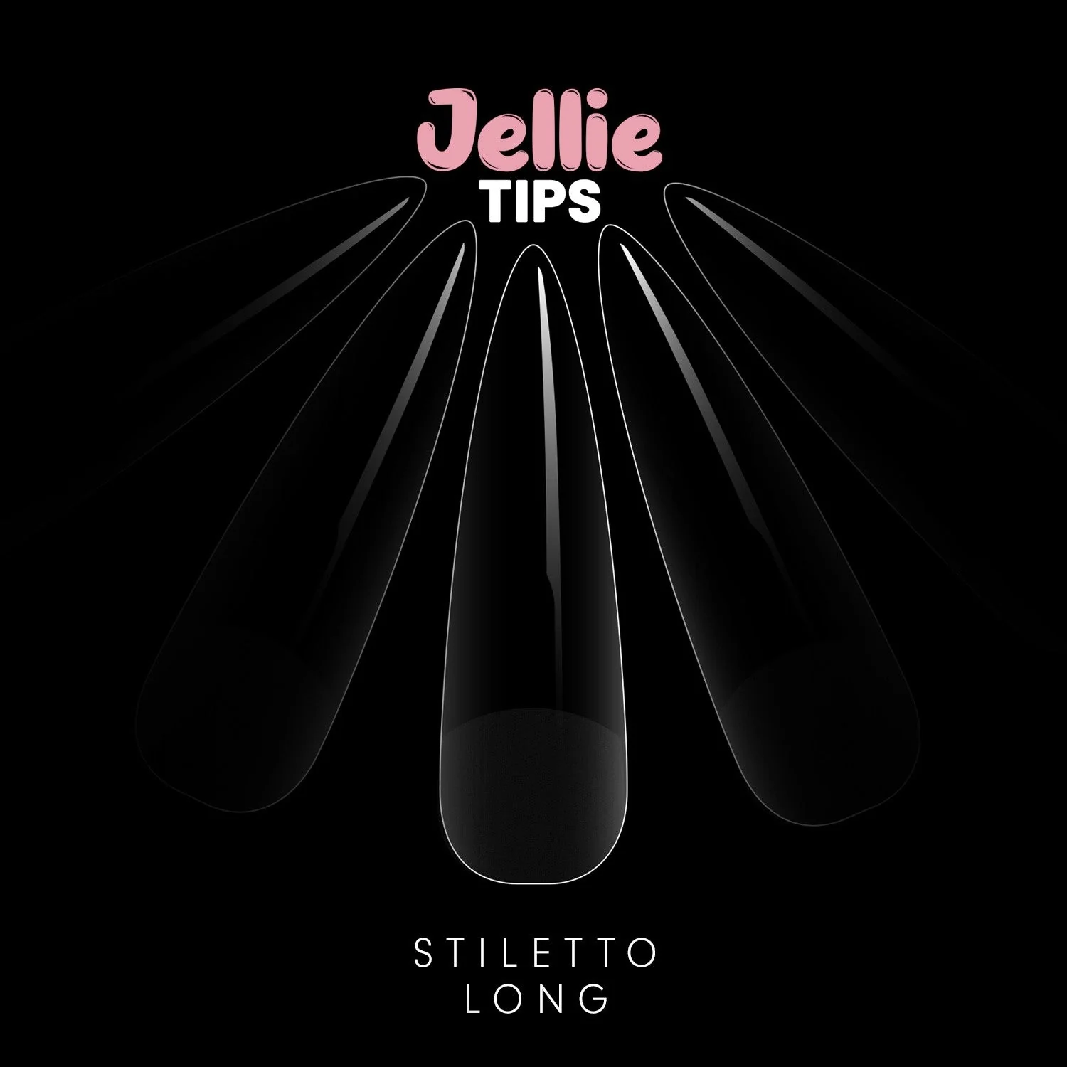Halo Jellie Nail Tips - Long Stiletto (Size 5 - 50 Pack)
