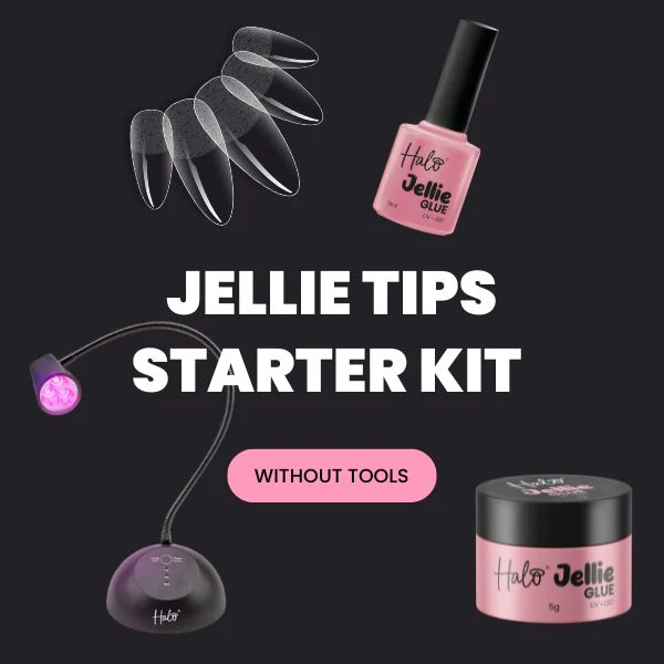 Halo Jellie Tips Kit with Flash Cure LED Nail Lamp